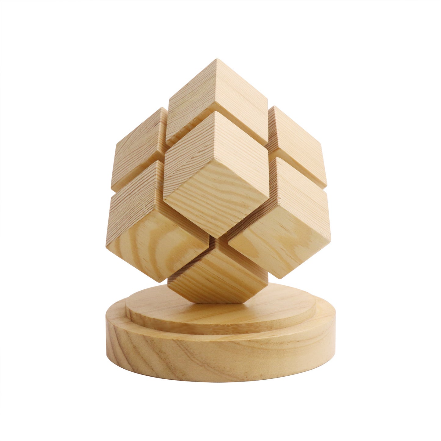 Wooden 2x2 Cube Lamp – Battery Powered LED Light